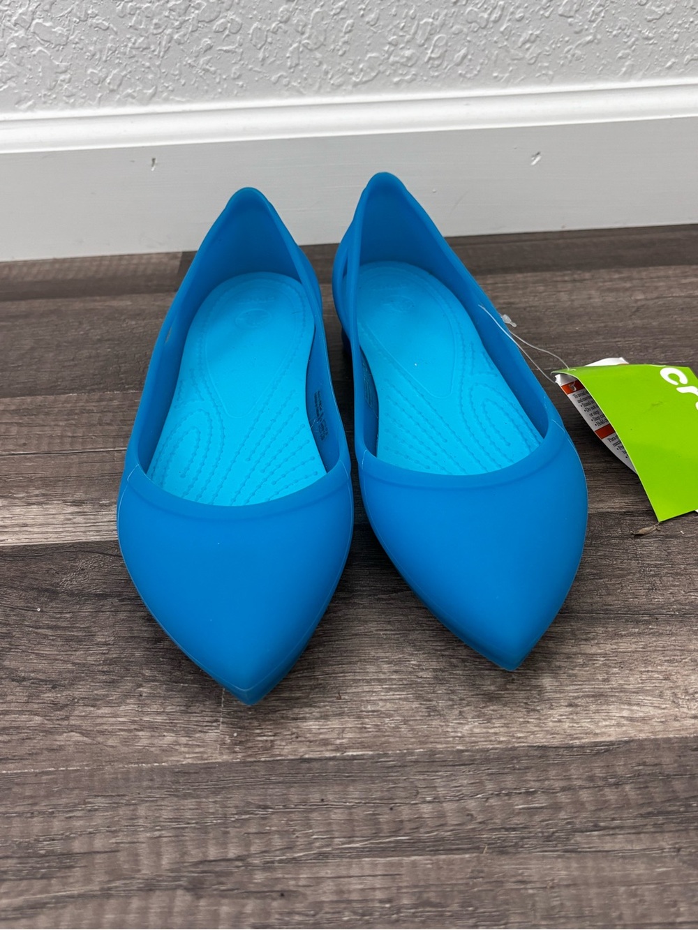 CROCS Women's Pointed Ballet Flats in Bright Blue